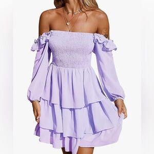 Lavender dress with ruffles